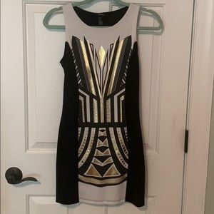 Black and gold bodycon
